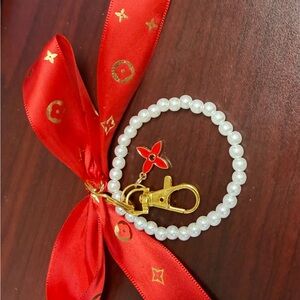 Designer inspired handmade keychain or purse clip